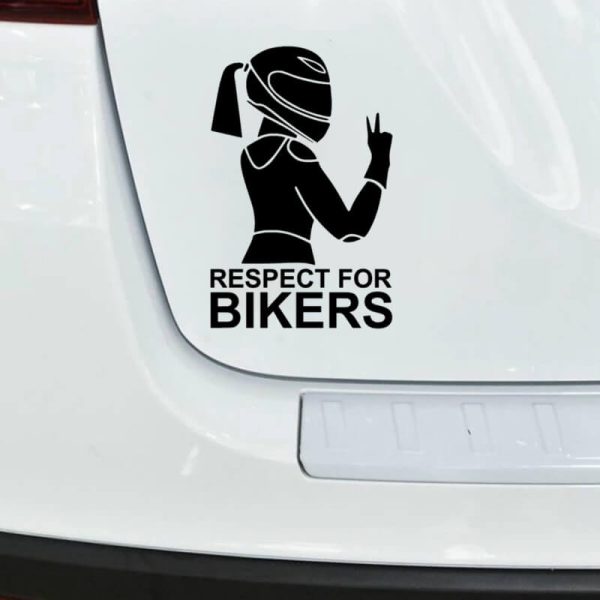 nalepka za avto motoristka respect for bikers