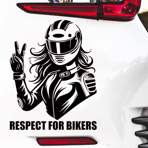 nalepke za avtomobil motoristka