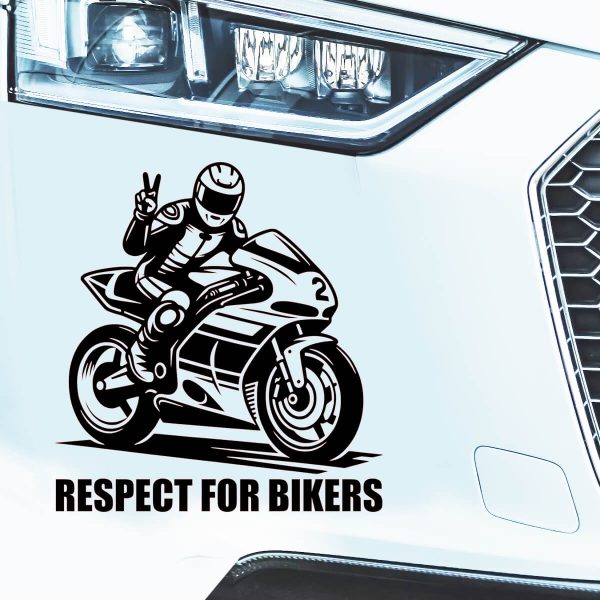 spostovanje motoristom nalepka za avto