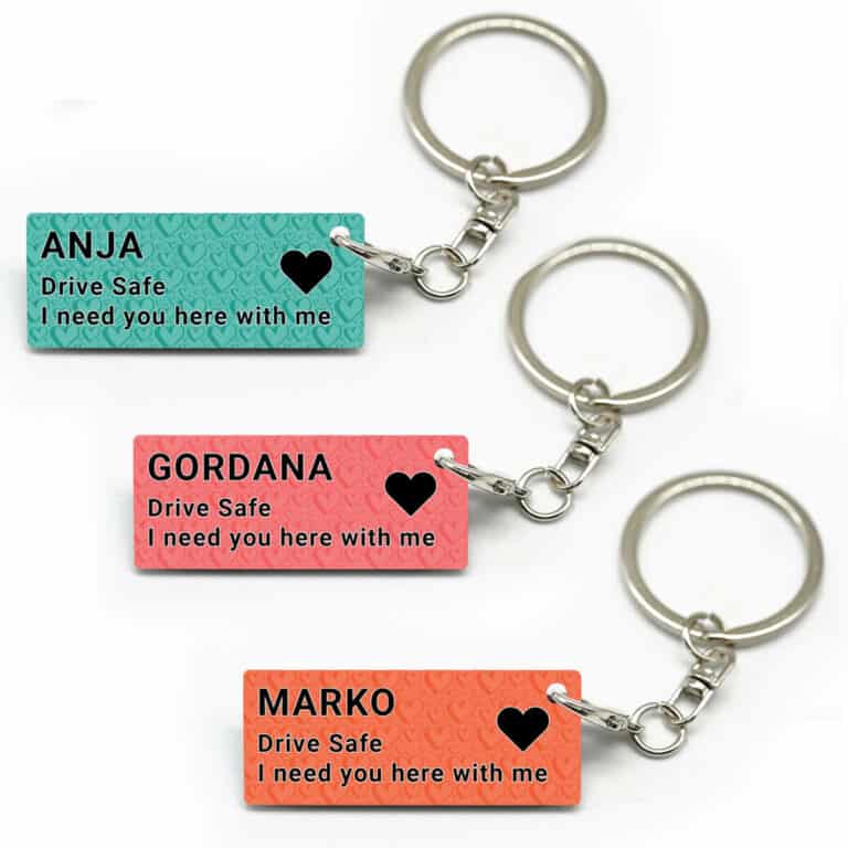 Portachiavi Drive Safe In Acciaio Inox Con Incisione Ti Amo - Regalo Per Marito, Fidanzato, Autista - 5