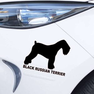 Naljepnica za automobil crnog ruskog terijera