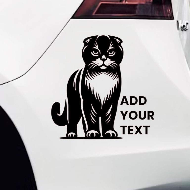 Mačka škotski fold naljepnica za auto 1