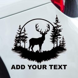 Lovna naljepnica za auto jelen u šumi