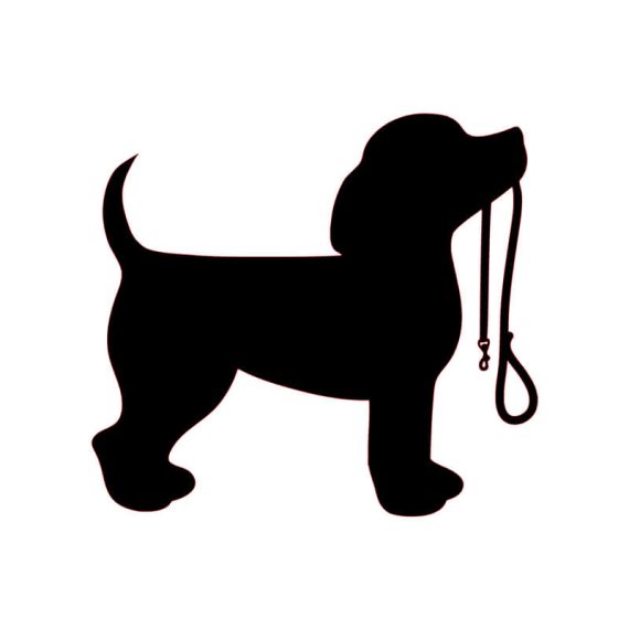 Adesivo beagle cucciolo con guinzaglio