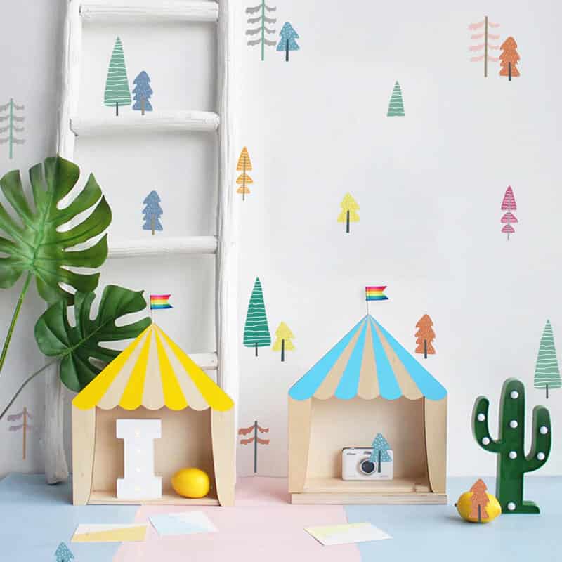 Graz Design Adesivo Da Parete Foresta Con Misuratore Altezza Bambino: Rimovibile E Autoadesivo, Grigio 78x113 Cm