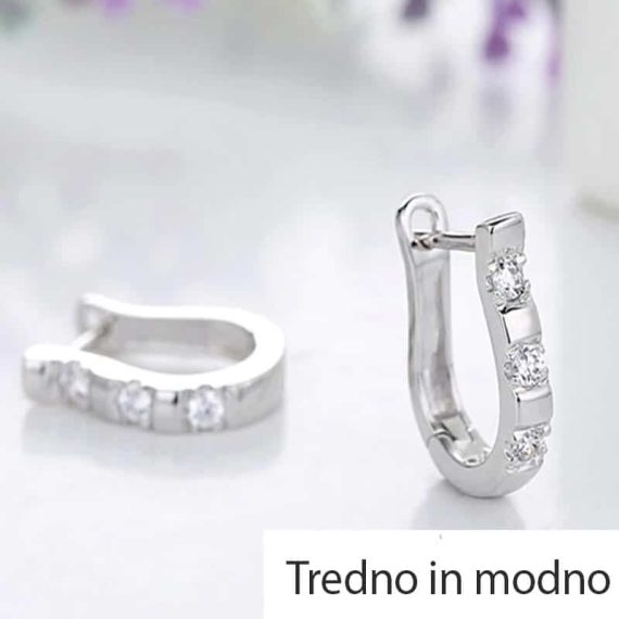 srebrni uhani za ženske trendni in modni