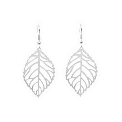 srebrni uhani listi viseči za ženske