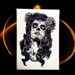 začasni tattoo ženska črne barve z rožami