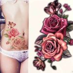 Barvni začasni tattoo vrtnica