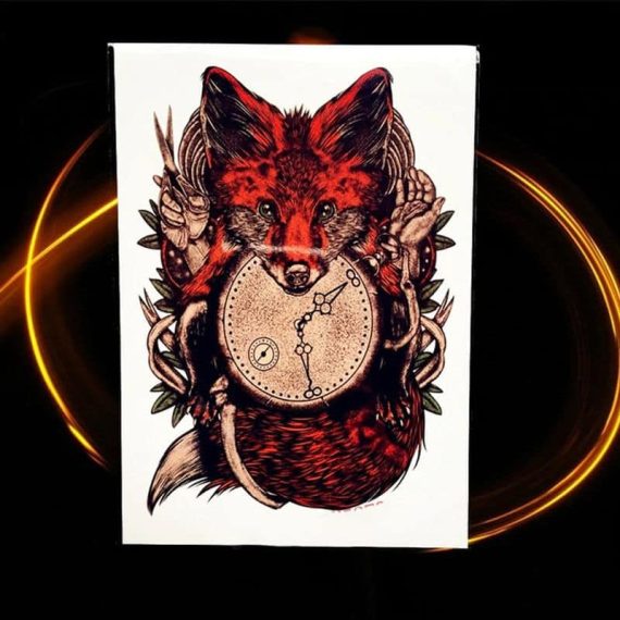 začasni tattoo lisica z uro rdeča barva začasni tattoo lisica z uro rdeča barva