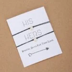 Zapestnica prijateljstva s simbolom srca črna barva