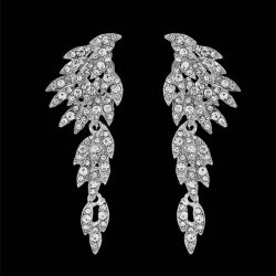 viseči uhani angelska krila z diamanti