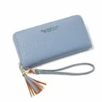 ženska denarnica iz usnja z natpisom modra barva