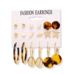 Komplet uhanov z morskimi vzorci