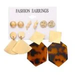 Komplet uhanov zlate barve