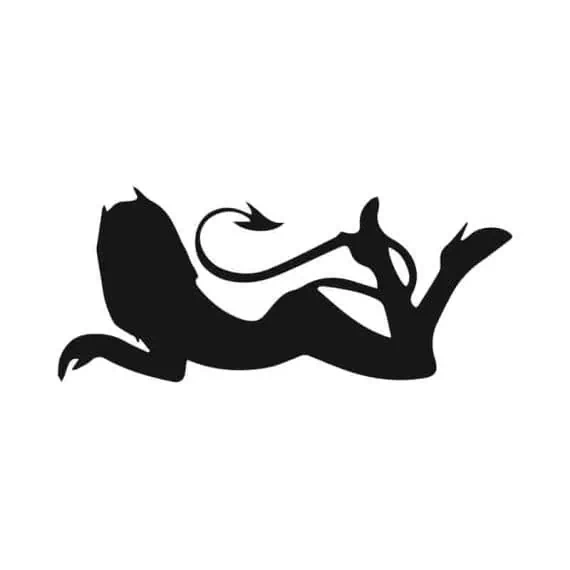 avto nalepka seksi ženska hudiček črna