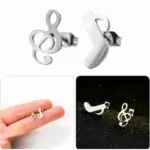 srebrni uhani glasbene note