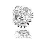 Tattoo začasni ženska cvetovi in medved