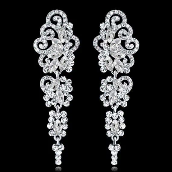 dolgi viseči uhani kristalni