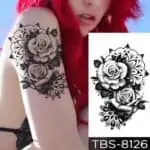 Tattoo nalepke črne vrtnice
