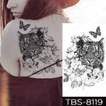 Začasni tattoo tiger vrtnica in metulj