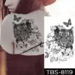 Začasni tattoo tiger vrtnica in metulj