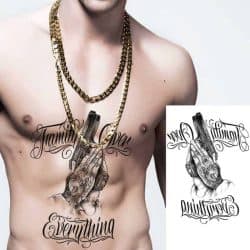 začasni tattoo molitev in pištola