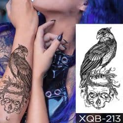 začasni tattoo orel in lobanja