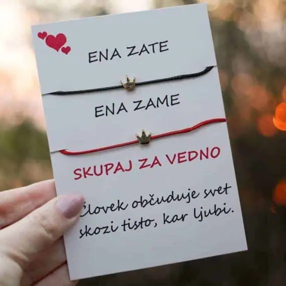 zapestnica ena zate ena zame človek občuduje svet skozi tiso, kar ljubi