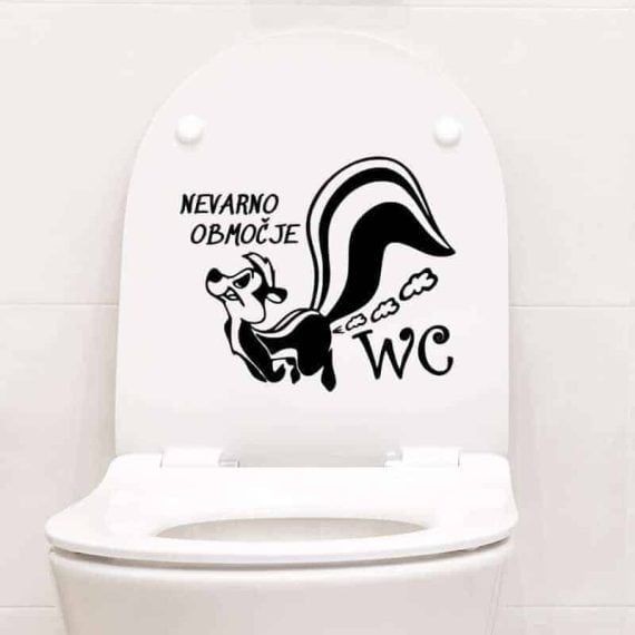 Nalepka za wc nevarno območje dihur