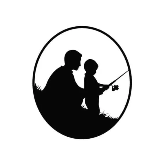 Ribiška nalepka oče in sin