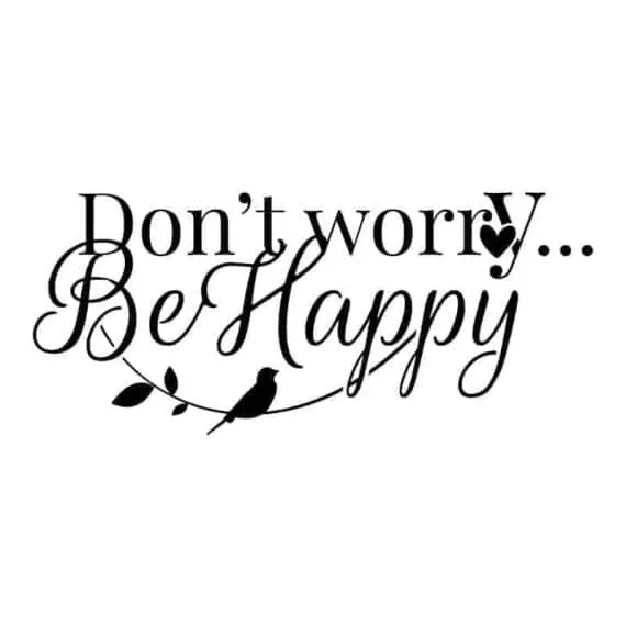 Stenska nalepka napis be happy