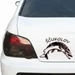 avto nalepka ščuka z napisom ščukolov