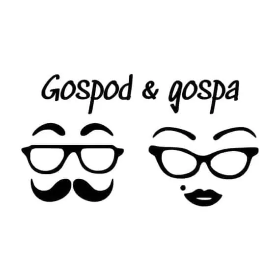 nalepka za vrata wc gospod in gospa