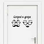 nalepka za wc vrata gospod in gospa