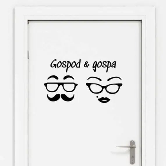 nalepka za wc vrata gospod in gospa