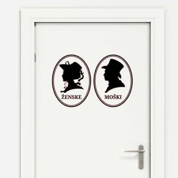 nalepka za wc vrata ženske in moški