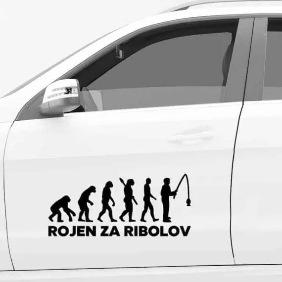 ribiška nalepka evolucija ribiča