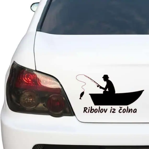 ribiška nalepka lov s čolna