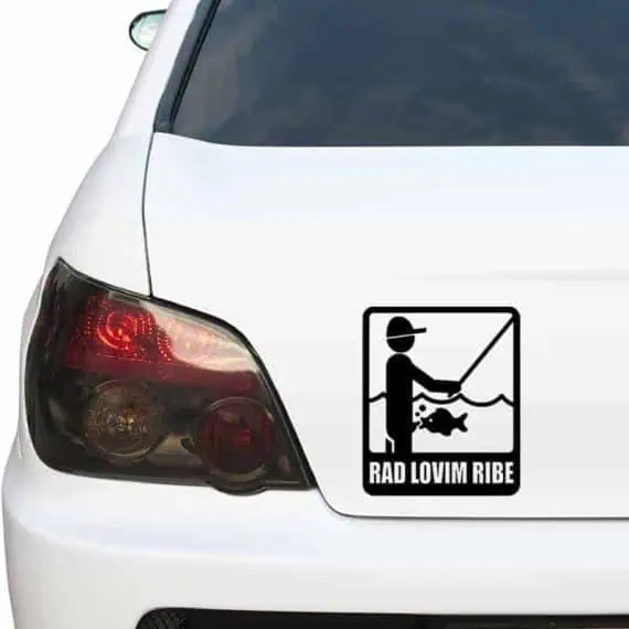 ribiška nalepka za avto rad lovim ribe