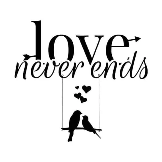 stenska nalepka love never ends (1)