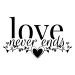 stenska nalepka love never ends
