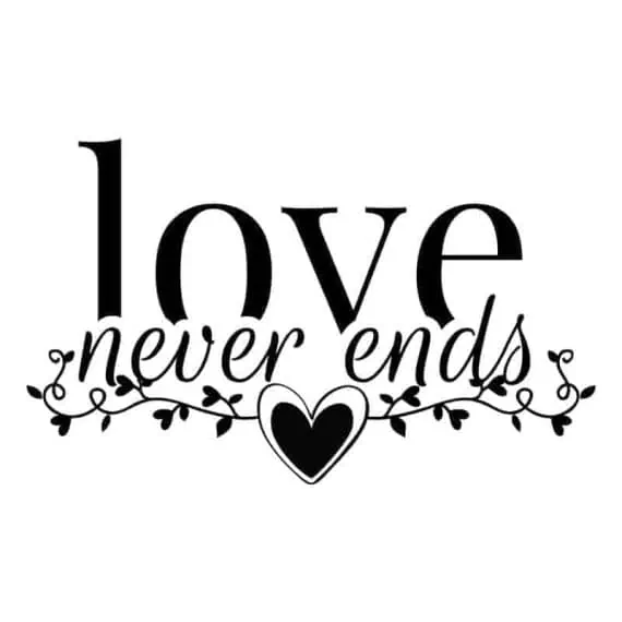stenska nalepka love never ends