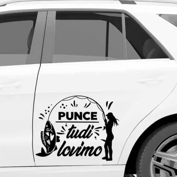 ženska ribiška nalepka punce tudi lovimo