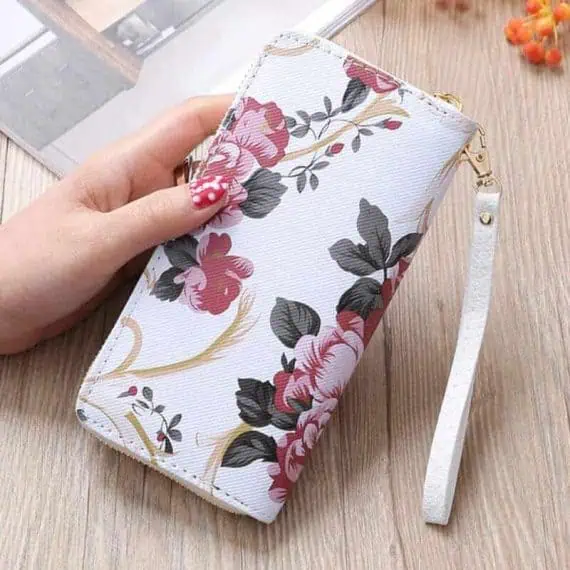 ženska denarnica s printom rdeča