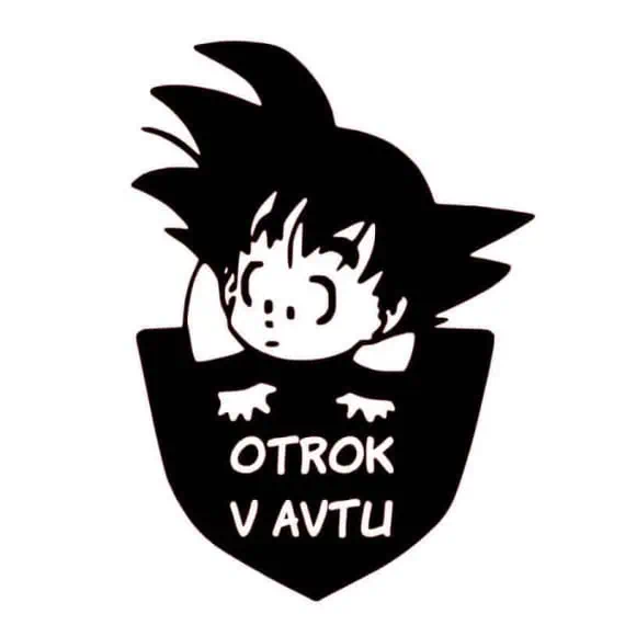 Lušna nalepka otrok v avtu