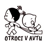 Otroci v avtu nalepka za avto