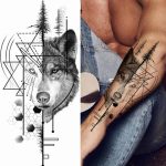 Začasni tattoo geometrijski volk
