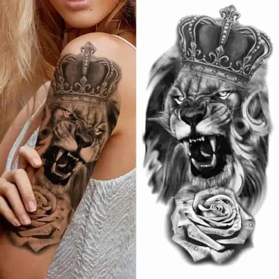 Začasni tattoo lev kralj