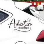 adventure begins avto kamp nalepka